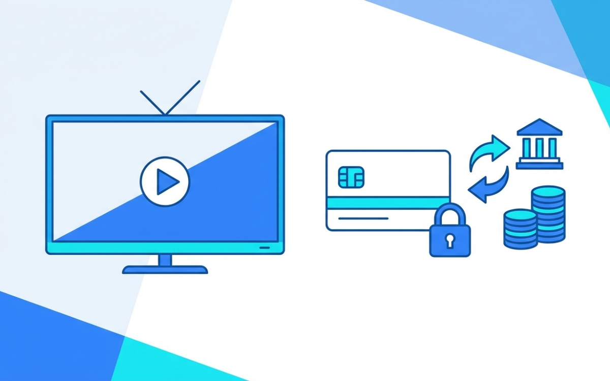 Paiement sécurisé d'abonnement IPTV avec options carte de crédit, Virement Interac et cryptomonnaie